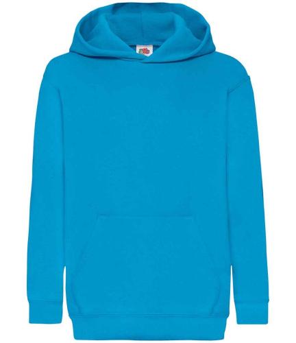 Fruit Loom Kids Hooded Sweat. - Azure - 12-13